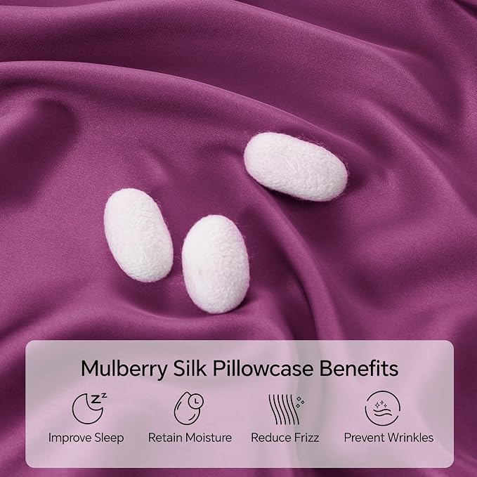 INFIIXSO Silk Pillow Cases 2 Pack Standard Size, Ultra Smooth & Soft Mulberry - Image 2