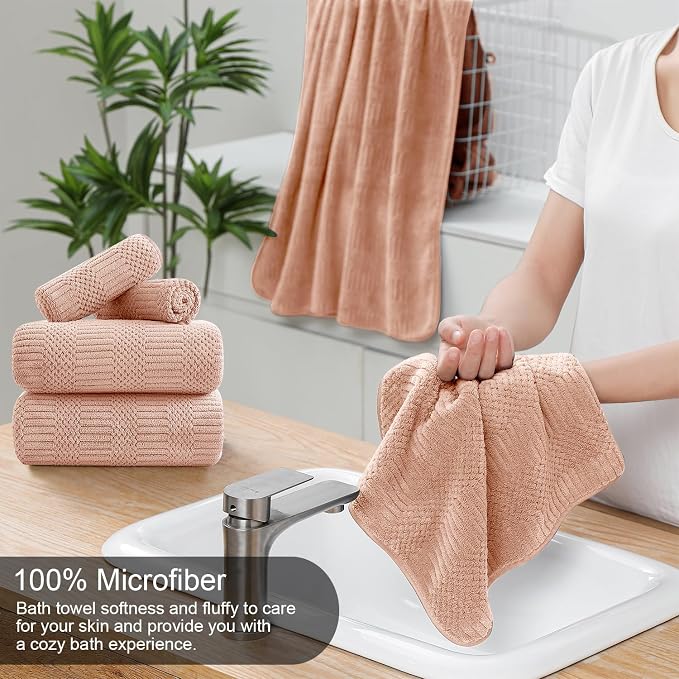 Ycosy 4 Pack Extra Large Microfiber Bath Towels Set, 35x70 inches, Less Lint - Image 3
