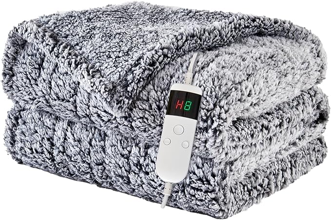 Heated Blanket Heated Throw, Electric Blanket 50"x60" Heating Blanket by PENGZHUTECHNOLOGY