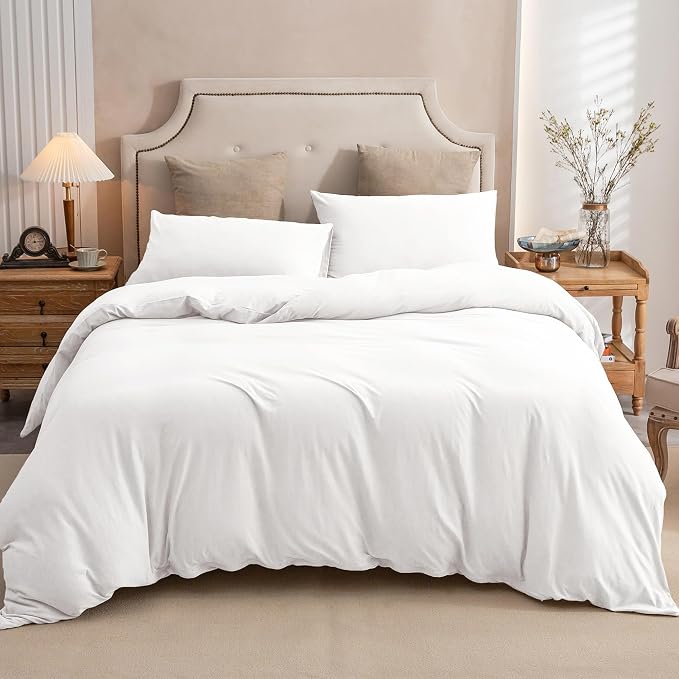 PURE ERA Jersey Knit Duvet Cover Set 100% T-Shirt Cotton Super Soft Comfy 2pc - Image 5