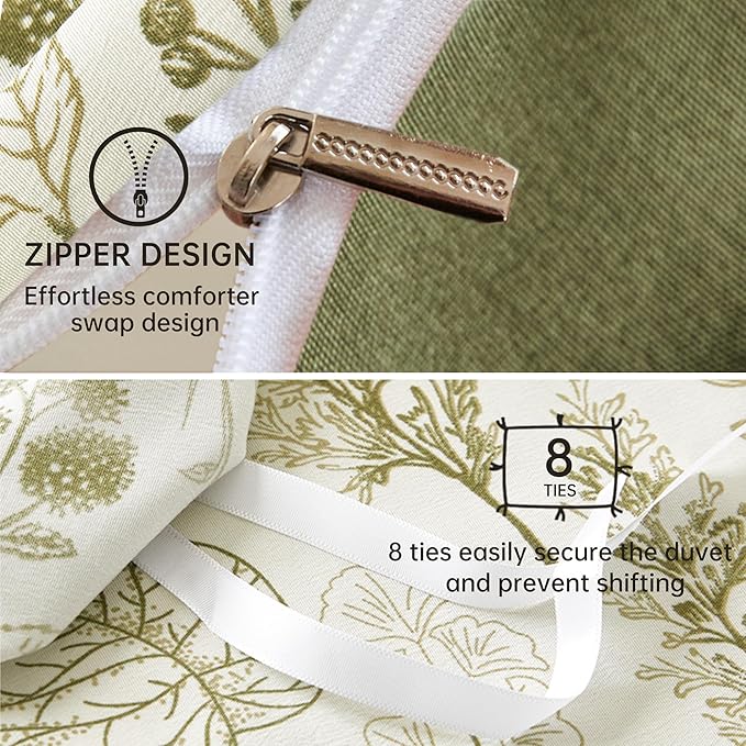 BOLINLIVING Floral Duvet Cover Twin Size, Breathable Soft Microfiber Bedding Set - Image 7