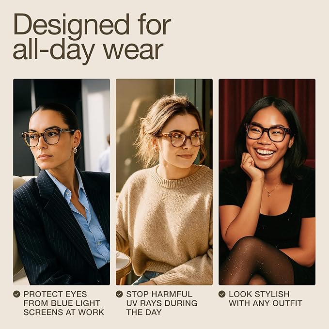 miyya Blue Light Glasses for Women & Men – Oversized UV & Blue Light Blocker - Image 6
