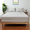 Twin Size Striped Fitted Sheet Only Light Beige Color, 100% Egyptian Cotton 600 by ShunjieHome