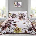 Drucon Floral Quilt Set King 3 Pieces Boho Blush Quilt Coverlet Set Soft by DRUCON
