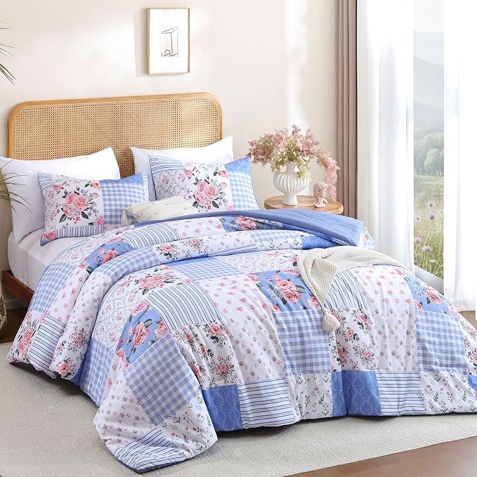 YIKUSH comforters Set Floral Comforter Bedding Set Set Comforter Year-Round All - Image 2