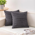 Aegero Pack of 2 Corduroy Decorative Throw Pillow Covers 24x24 InchSoft Striped by Unknown