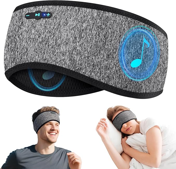 Sleep Headphones Bluetooth 6.0 Headband, 20H Playtime Headband Headphones by Veeniitosr