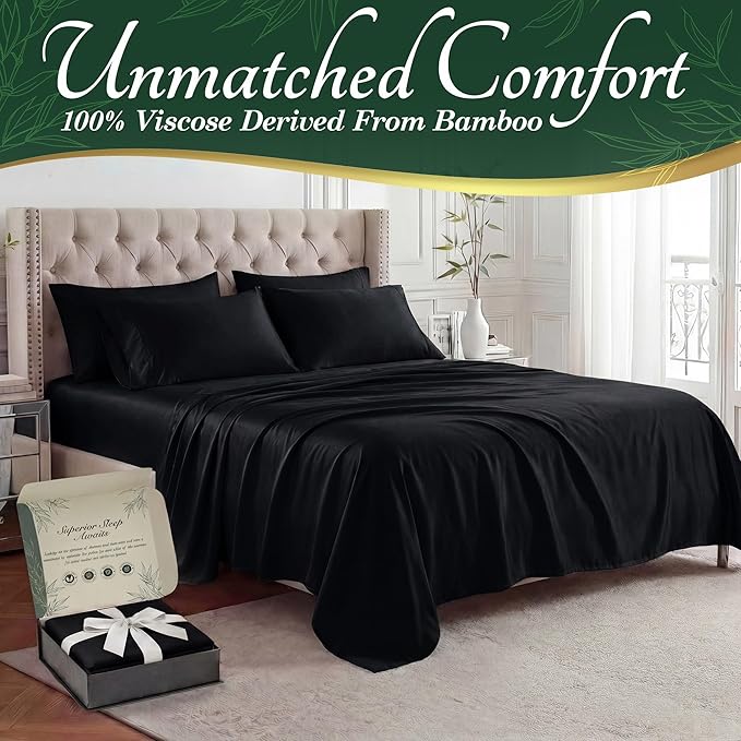 DECOLURE 100% Viscose Derived from Bamboo Sheets Twin Size - Image 2