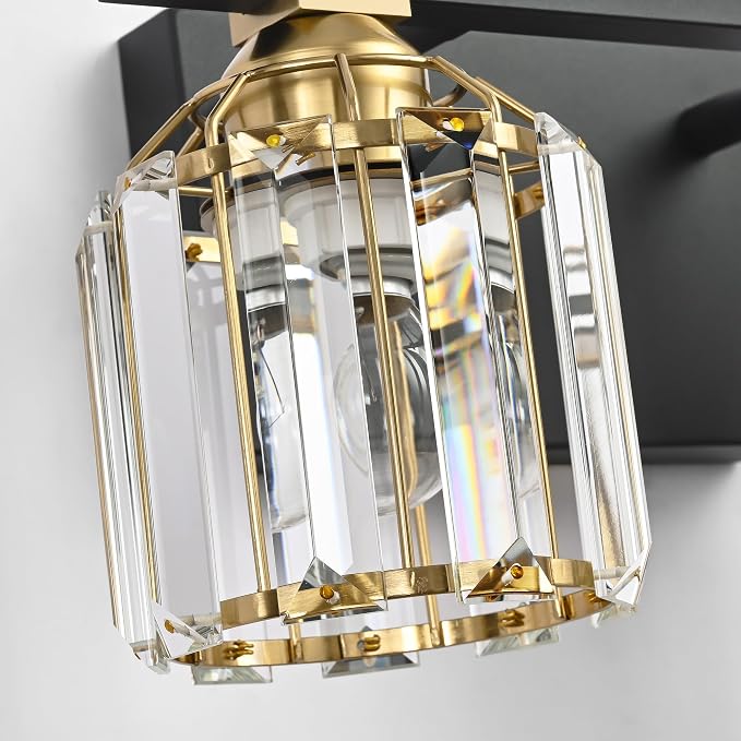 SOLFART Crystal Bathroom Light Fixtures 3 Light Bathroom Vanity Light Over - Image 6