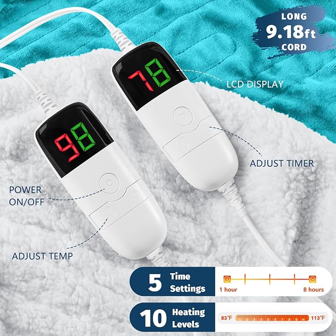 Heated Electric Blanket Queen Size - Image 3