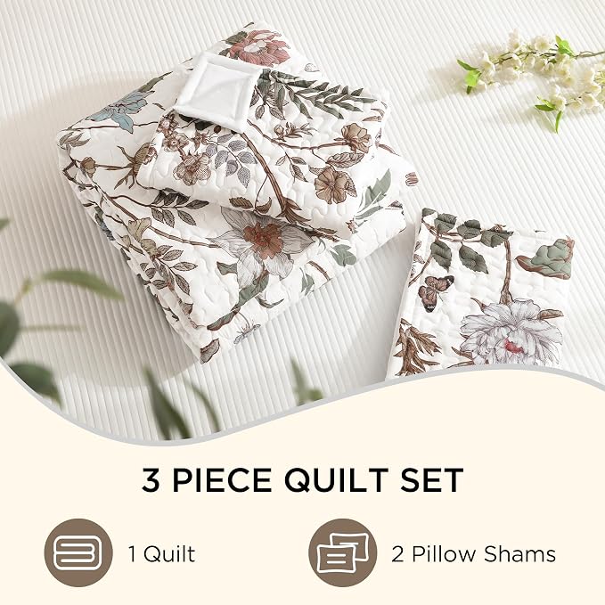 Litanika Floral White Quilt King Size - Image 9