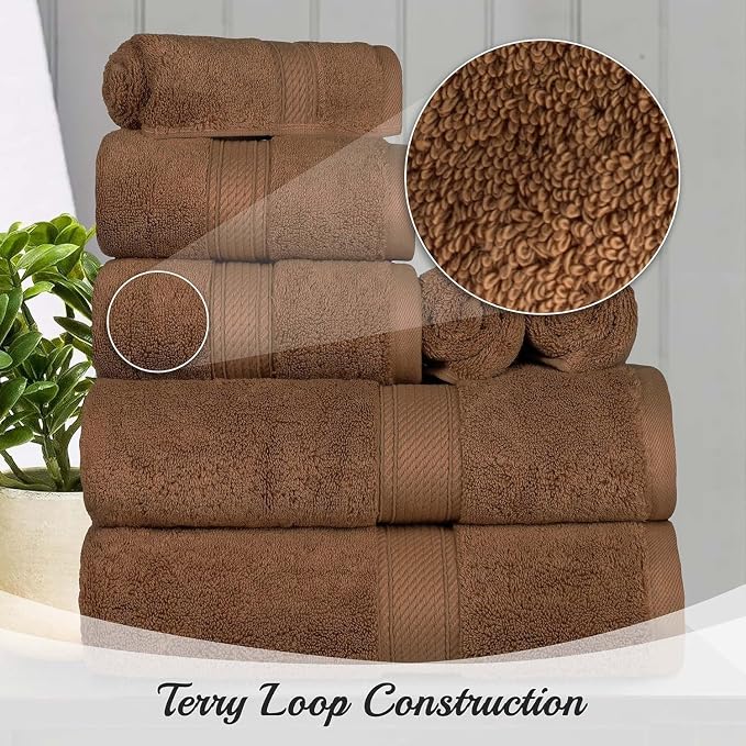 SUPERIOR Egyptian Cotton Pile Hand Towel Set of 4, Ultra Soft Luxury Towels - Image 6