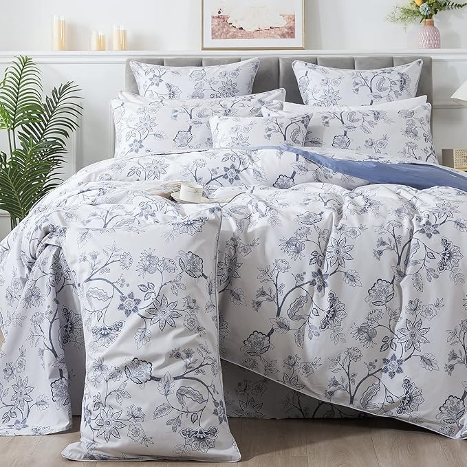 FADFAY Twin XL Duvet Cover Set Floral Bedding Percale Cotton 600 TC College by CottonWorldSweetDream
