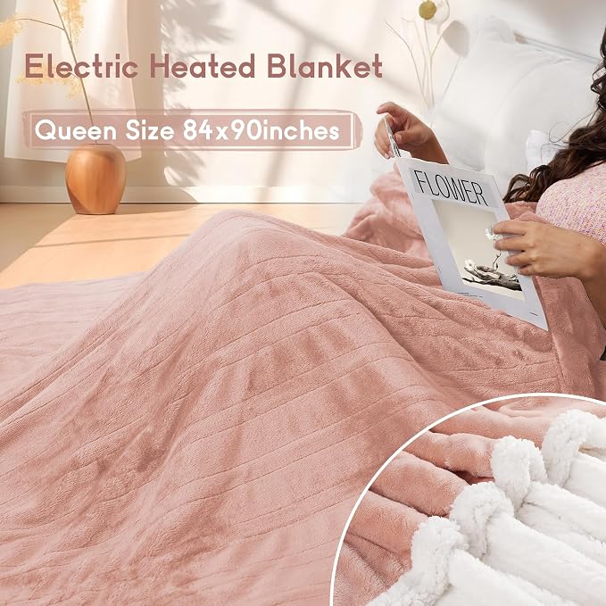 Heated Blanket Electric Blanket Queen Size 84''x90'' - Image 2