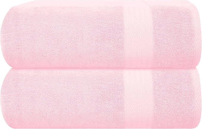 GLAMBURG Premium Cotton Oversized 2 Pack Bath Sheet 35x70-100% Pure Cotton by GLAMBURG