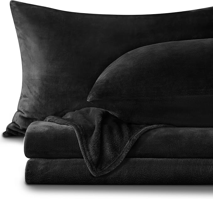 BEDELITE Flannel Sheets Queen Size Black by BEDELITE