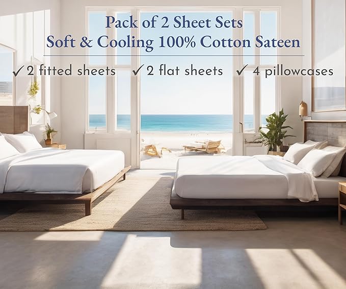 California Design Den 100% Cotton 2-Pack Full Sheet Set - Image 4