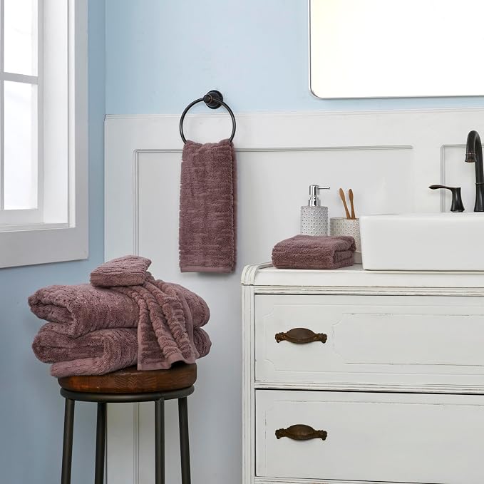 SKL Home CloudSoft Cotton Luxury 2-Piece Hand Towel Set, Soft Plum - Image 4