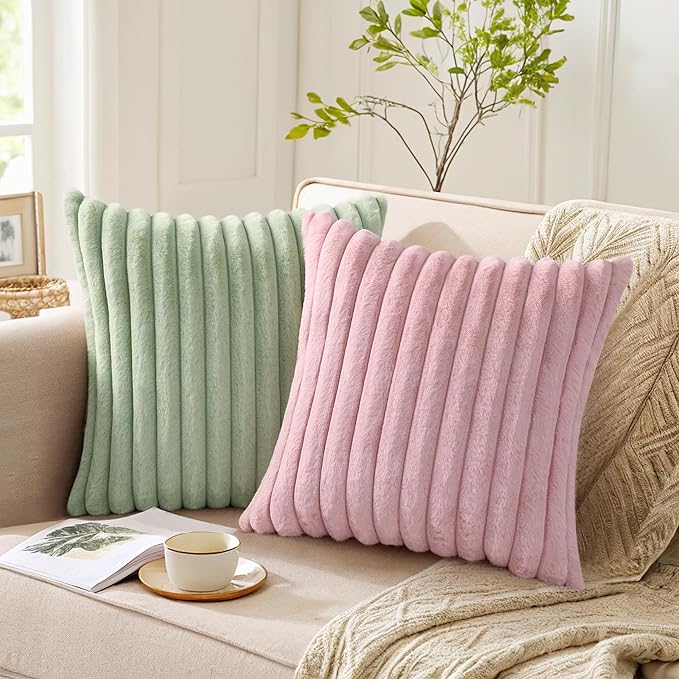 Pallene Faux Fur Plush Lumbar Throw Pillow Covers 12x20 Set of 2, Luxury Soft - Image 5