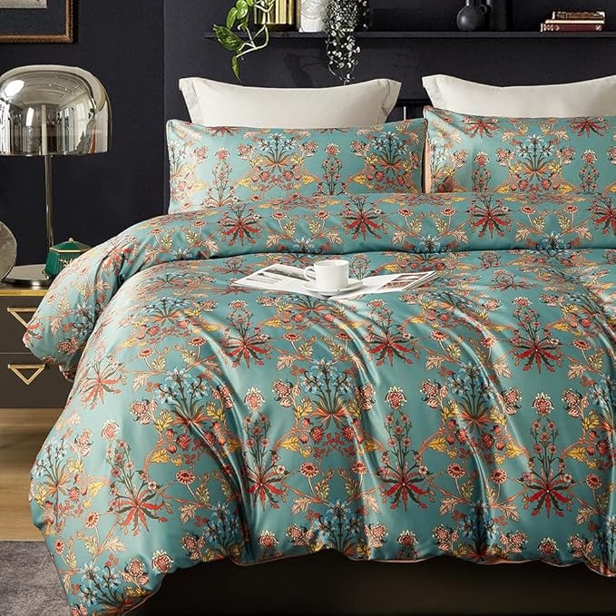 Cupocupa Duvet Cover King Size Set Boho Floral Pattern King Duvet Cover Set by CupocupaHomeCollection