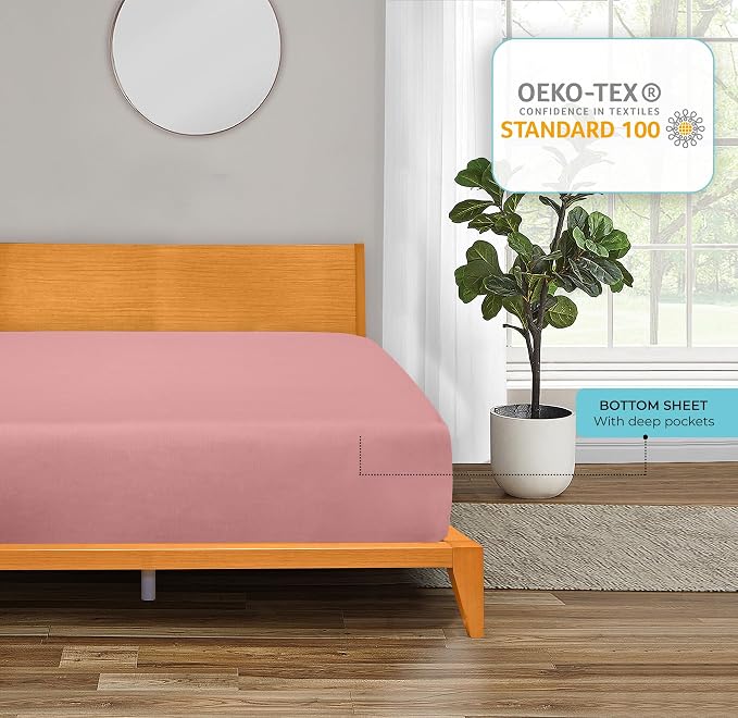 ROYALE LINENS 300 Thread Count 100% Long Staple Combed Cotton Fitted Sheet - Image 7