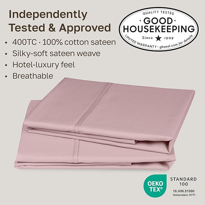 California Design Den Queen/Standard Pillow Cases Set of 2-400 Thread Count - Image 2