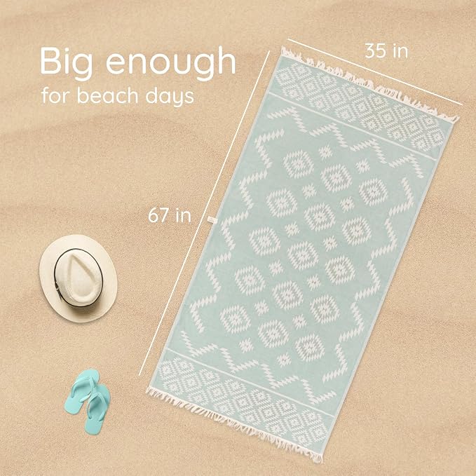Turkish Beach Towel – 100% Cotton, Quick Dry, Lightweight, Oversized Beach Towel - Image 4
