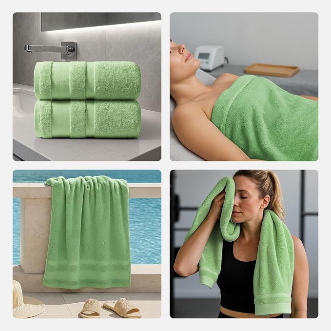 REDKISS 100% Cotton Bath Towels Set of 2, Extra Large Bath Sheets 35 X 70 Inches - Image 7