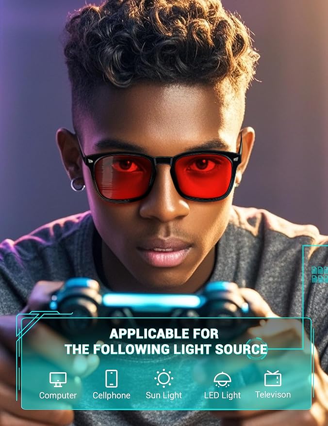TIJN Sleep Glasses with Blue Green Light Blocking, Screen Fatigue & UV - Image 2