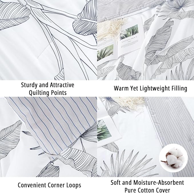 LEMIROE Botanical Cotton Comforter King Size - Image 5