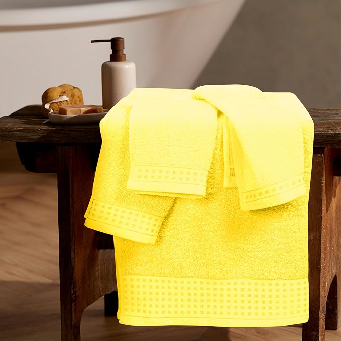 GLAMBURG Ultra Soft 3 Pack Cotton Towel Set, Contains a Bath Towel 28x55 inch - Image 3