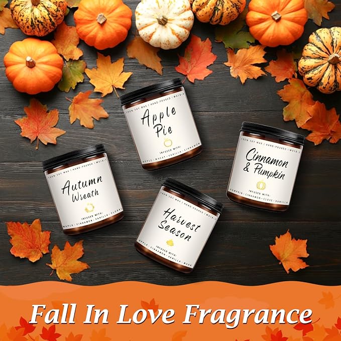 Auelife Fall Candle Set | 4 Pack Scented Candles - Image 3
