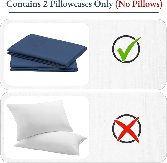 California Design Den Natural 100% Cotton Pillow Cases Queen Size Set of 2 - Image 5