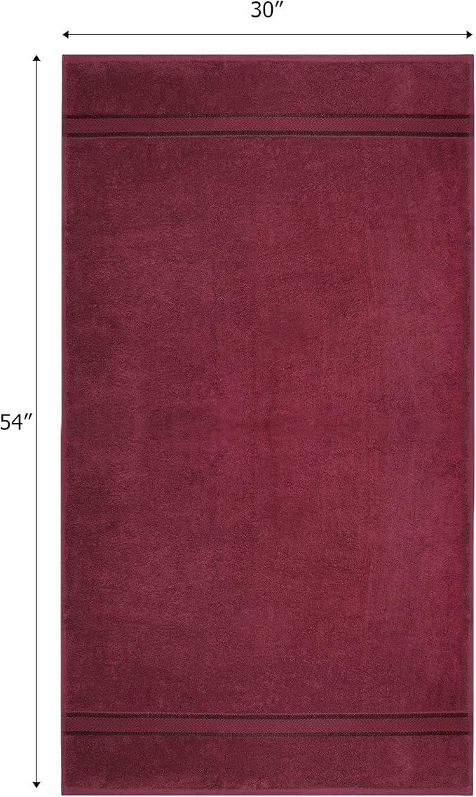 Cotton Craft Ultra Soft 4 Pack Oversized Extra Large Bath Towels 30x54 Burgundy - Image 2