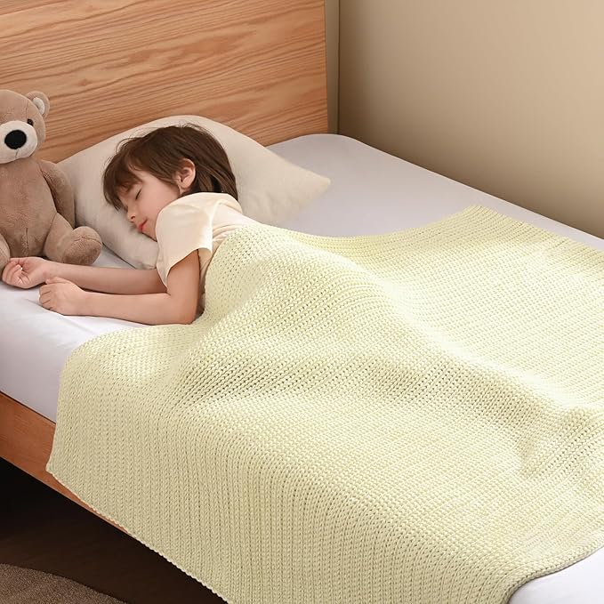 Guohaoi Knitted Weighted Blanket Kids No Beads Cooling Heavy Blanket, Home - Image 2