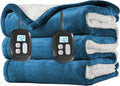 LaffyLo Electric Heated Blanket Queen Size 84 x 90, Dual Control, Fast Heating by LAFFYLO