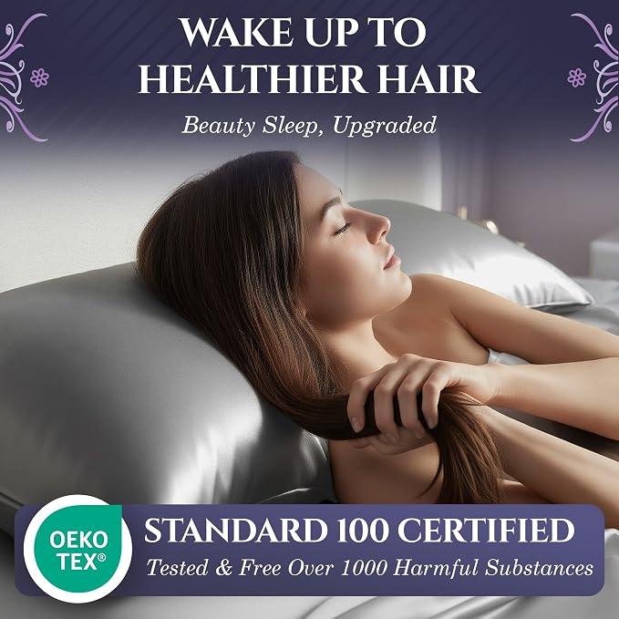 DECOLURE 100% Pure Mulberry Silk Pillow Case Queen Size – Highest Grade 30 - Image 3