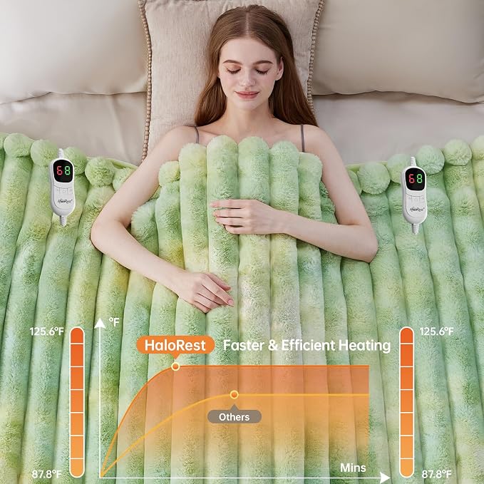 Heated Throw Blanket, Faux Fur Cozy Heating Blanket - Image 4