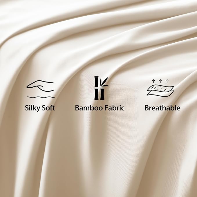 Bamboo Viscose Flat Sheets Only, 400 Thread Count Sateen Weave Cal King Size - Image 3