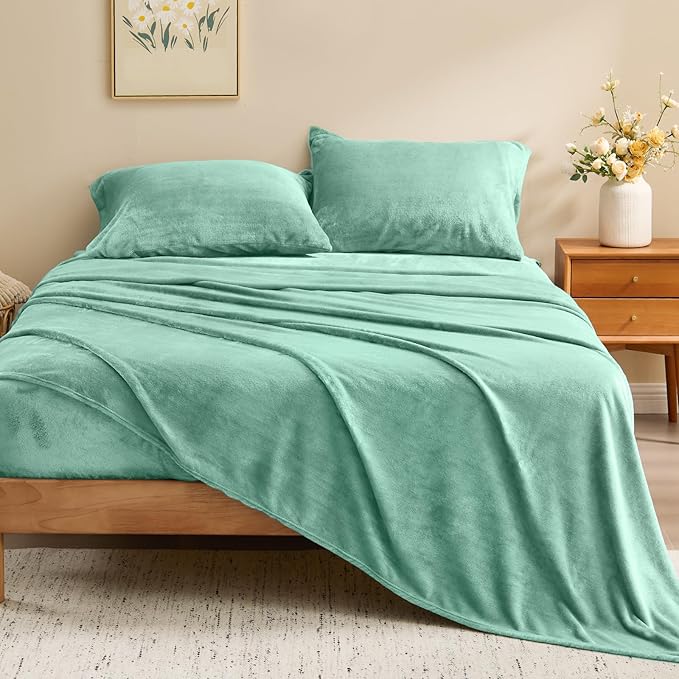BEDELITE Flannel Sheets Twin Size Haze Blue - Image 2