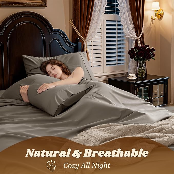 LBRO2M 1000 Thread Count 100% Egyptian Cotton Sheets Set King Size, 4 Piece - Image 5