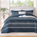 Andency Navy Quilts Queen Size, 3 Pieces Queen Quilt Bedding Set Boho by Andency