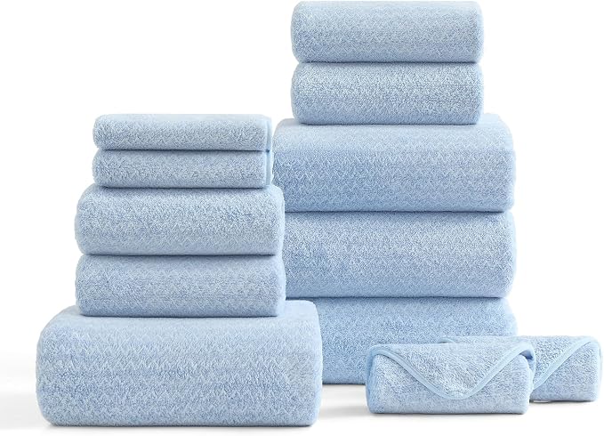 Ultra Soft Bath Towel Set, 12 Piece Family Bathroom Towels Set by BEDDING