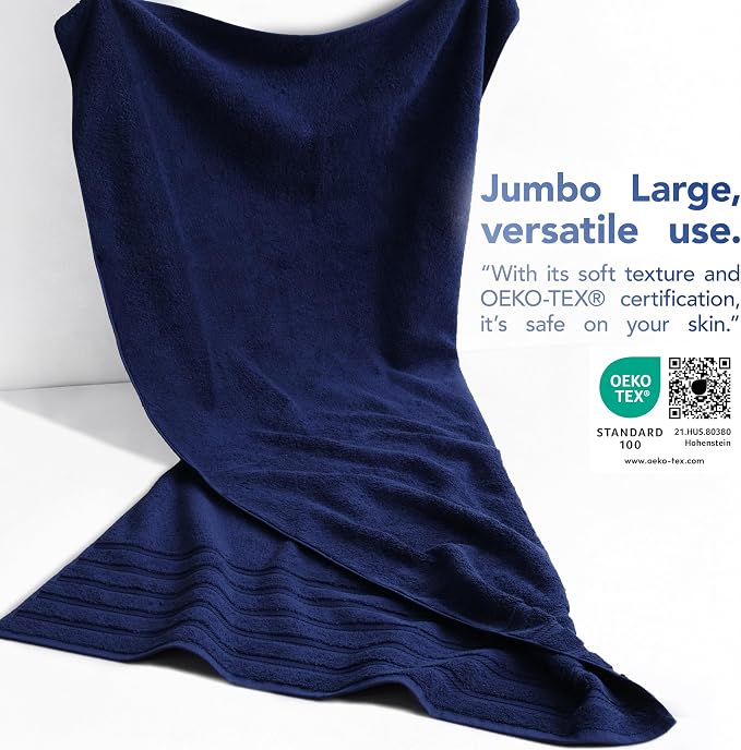 American Soft Linen 35x70 Jumbo Large Bath Towel, 600 GSM 100% Cotton Turkish - Image 3