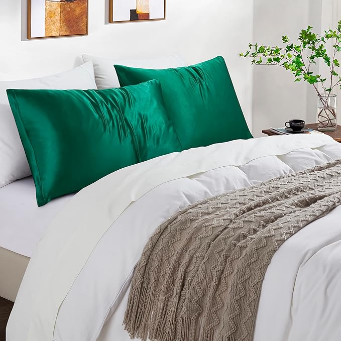 Satin Pillowcases with Zipper （20x30）, Queen Size Pillowcases Set of 2 - Image 5