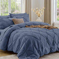 Sasttie Twin Comforter Set, 5-Piece Bed in a Bag, Pintuck Bedding Sets by SASTTIE