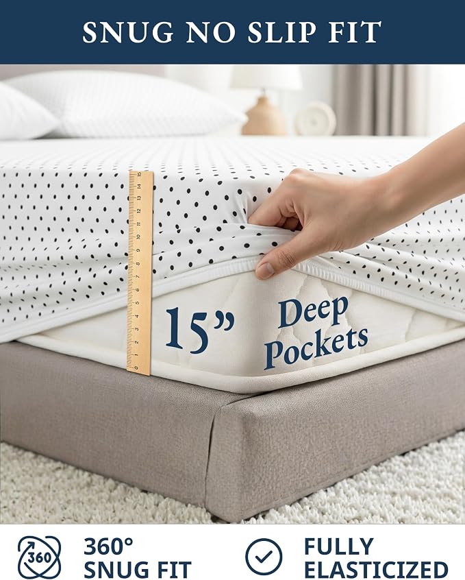 LANE LINEN 100% Organic Cotton Printed California King Sheets Set, Fully - Image 7