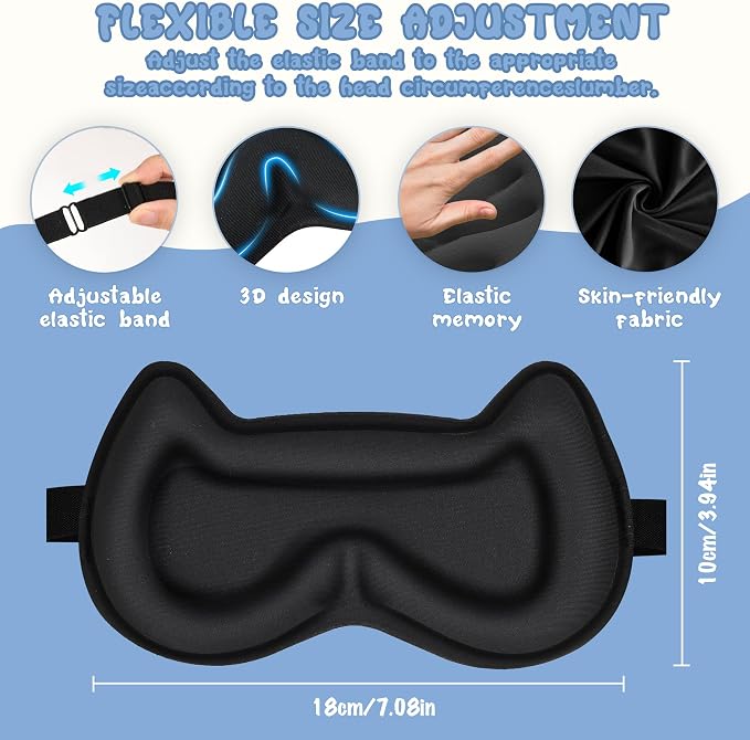 Kids Sleep Mask Eye Mask: 3D Contoured Cup Sleeping Masks, Blindfold - Image 3