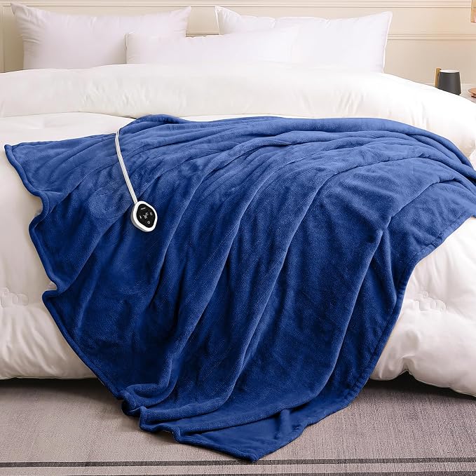 HOMLYNS LuxeHeat Heated Blanket Electric Blanket Full Size, Soft Flannel Sherpa - Image 7