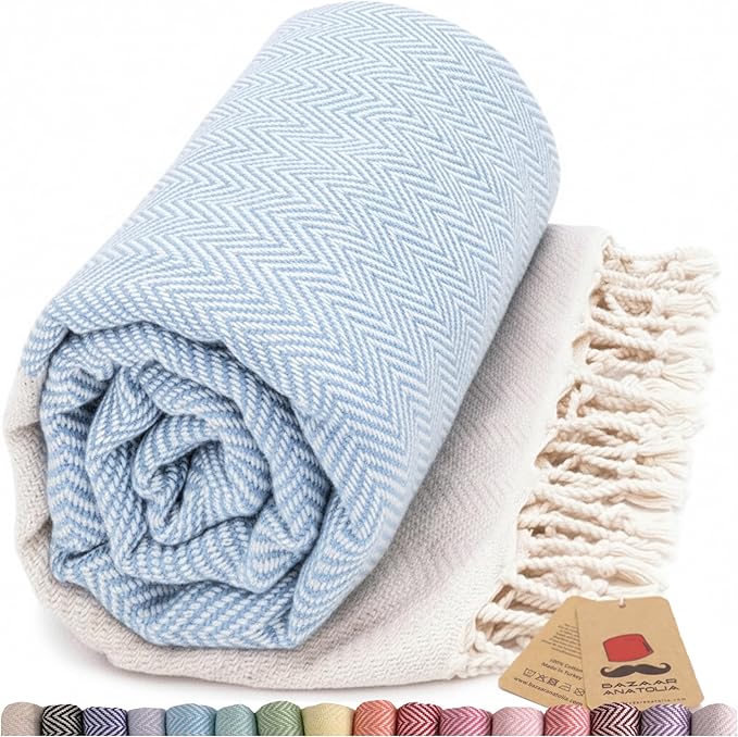 Bazaar Anatolia Turkish Beach Towel 100% Cotton Bath Towels 71x39 Quick Dry by BazaarAnatolia